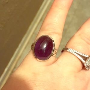 Dark amethyst Sterling silver ring